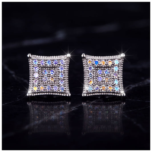 ICED OUT MOISSANITE "ANGOLO" WEISSGOLD 925S SILVER OHRRINGE