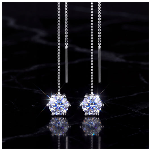 ICED OUT MOISSANITE "WIRES" WEISSGOLD 925S SILVER OHRRINGE