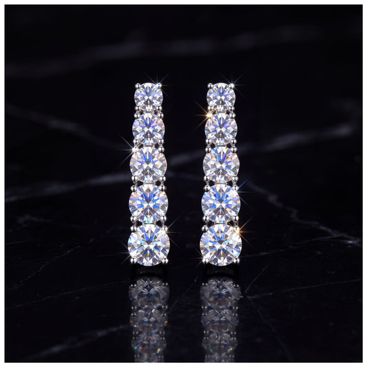 ICED OUT MOISSANITE "LOGILO" WEISSGOLD 925S SILVER OHRRINGE