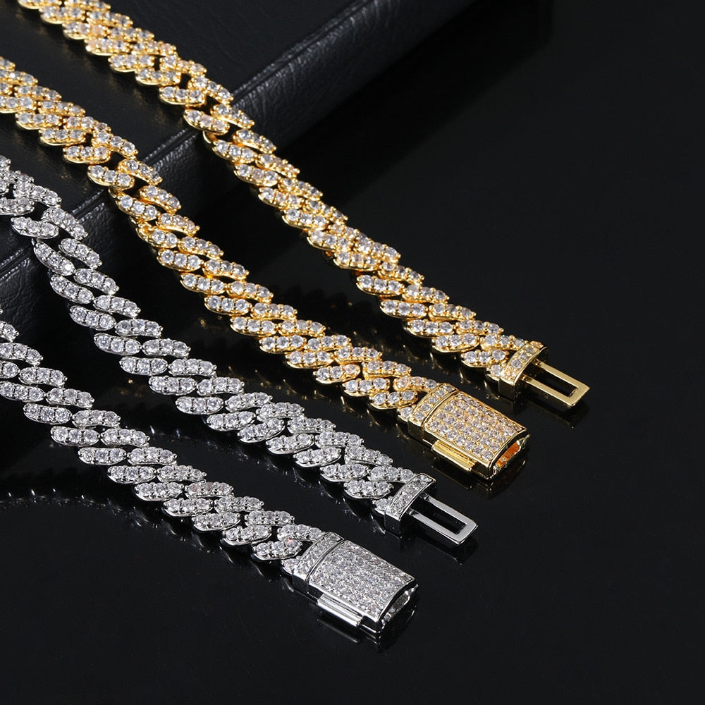 Luxus Iced Out 9mm "Gold Chopper" Armbänder