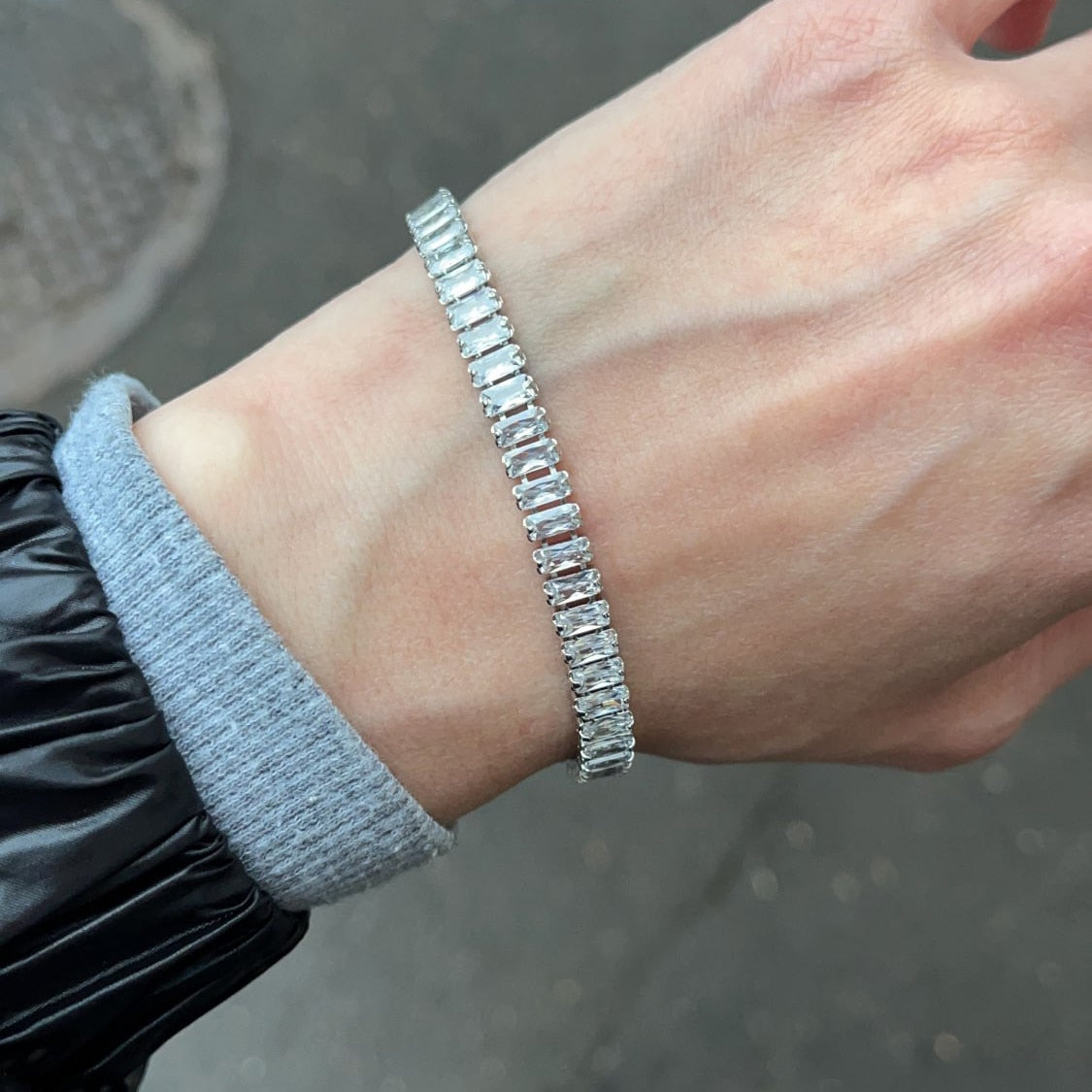 Luxus Iced Out 5mm "Silver Shino" Armbänder