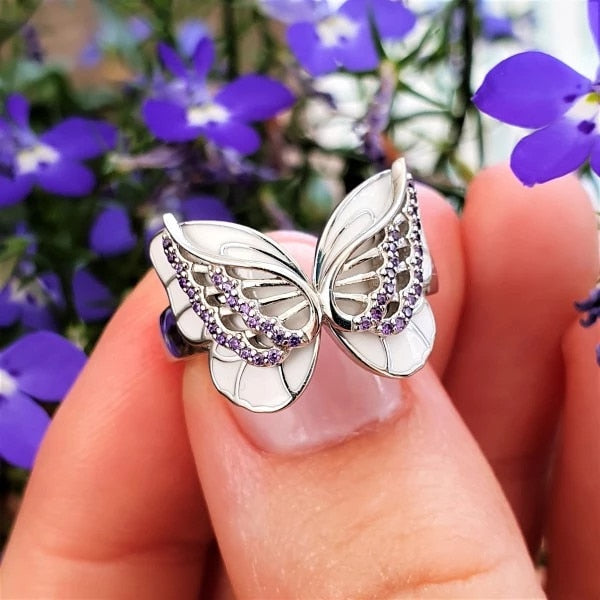 Luxus Iced Out "Chrome Butterfly" Ringe