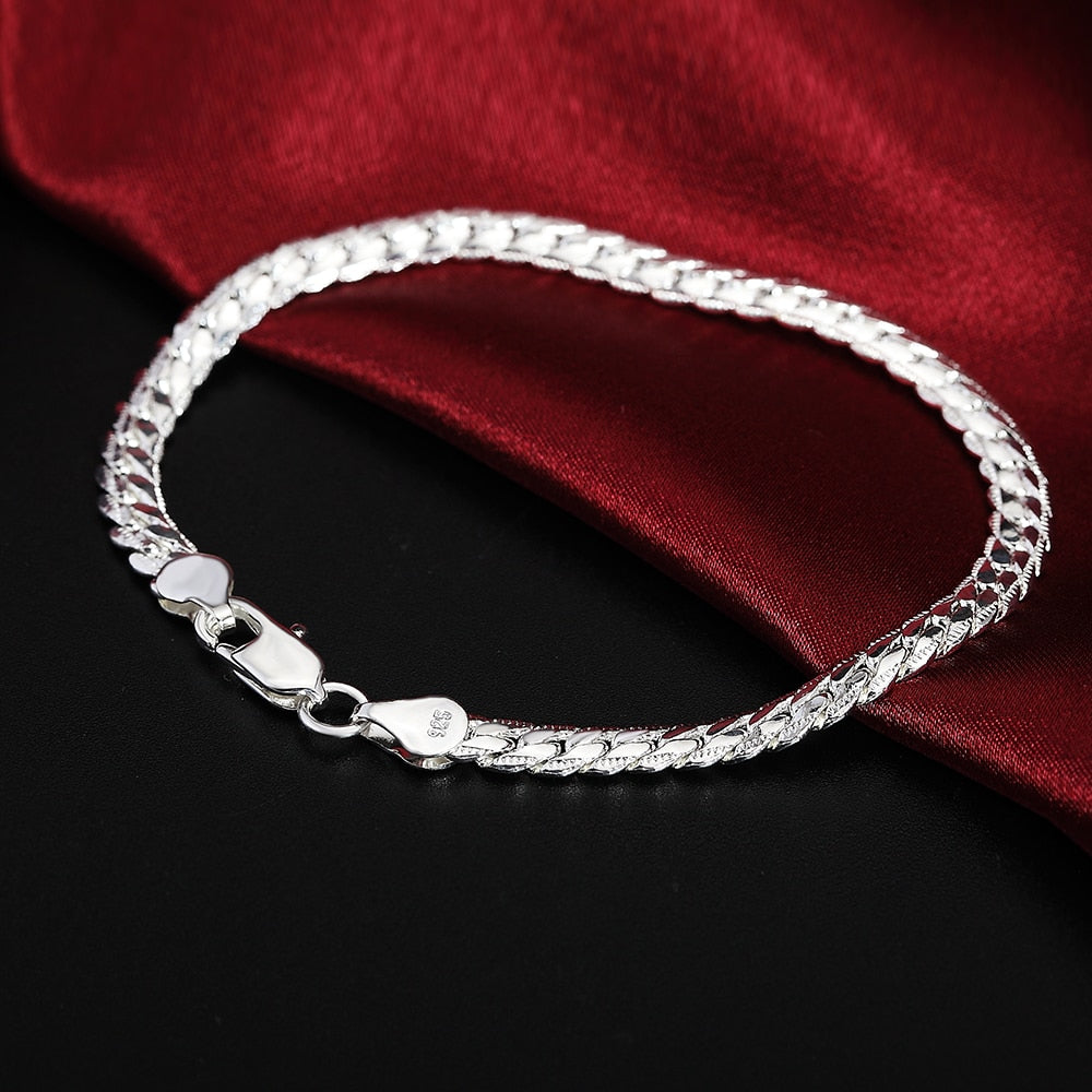 Luxus 925S Silver 5mm "Silver Snakena" Armbänder