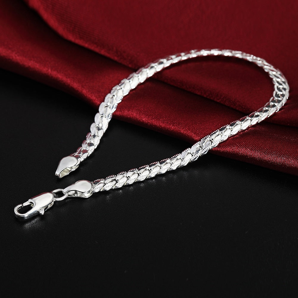 Luxus 925S Silver 5mm "Silver Snakena" Armbänder