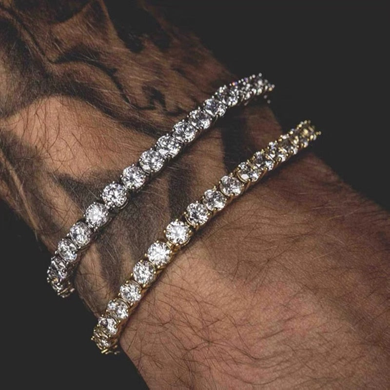 Luxus Iced Out "Silver Tennis" Armbänder