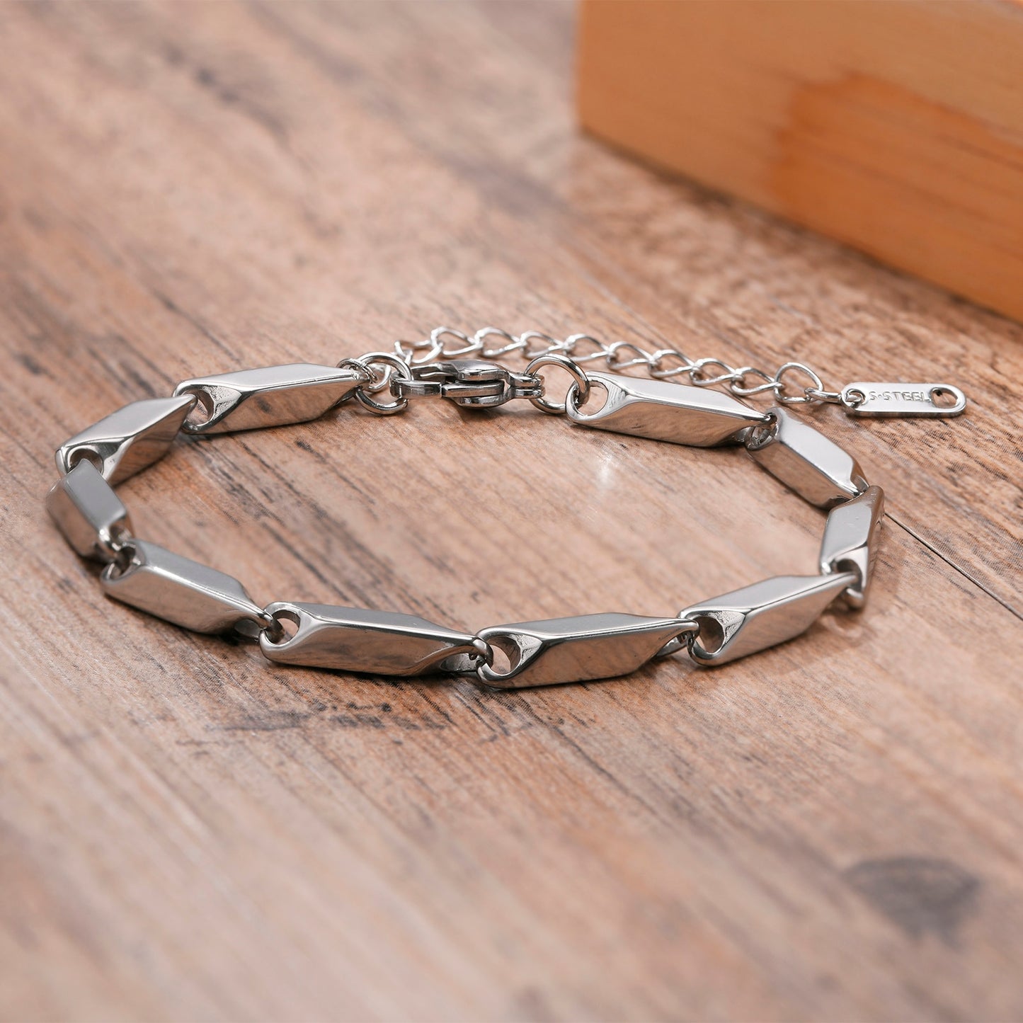 Luxus Edelstahl 4mm "Silver Paroni" Armbänder