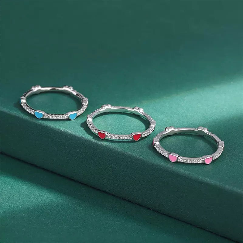 Luxus Iced Out "Pink Emels" Ringe - ICERAIN JEWELRY