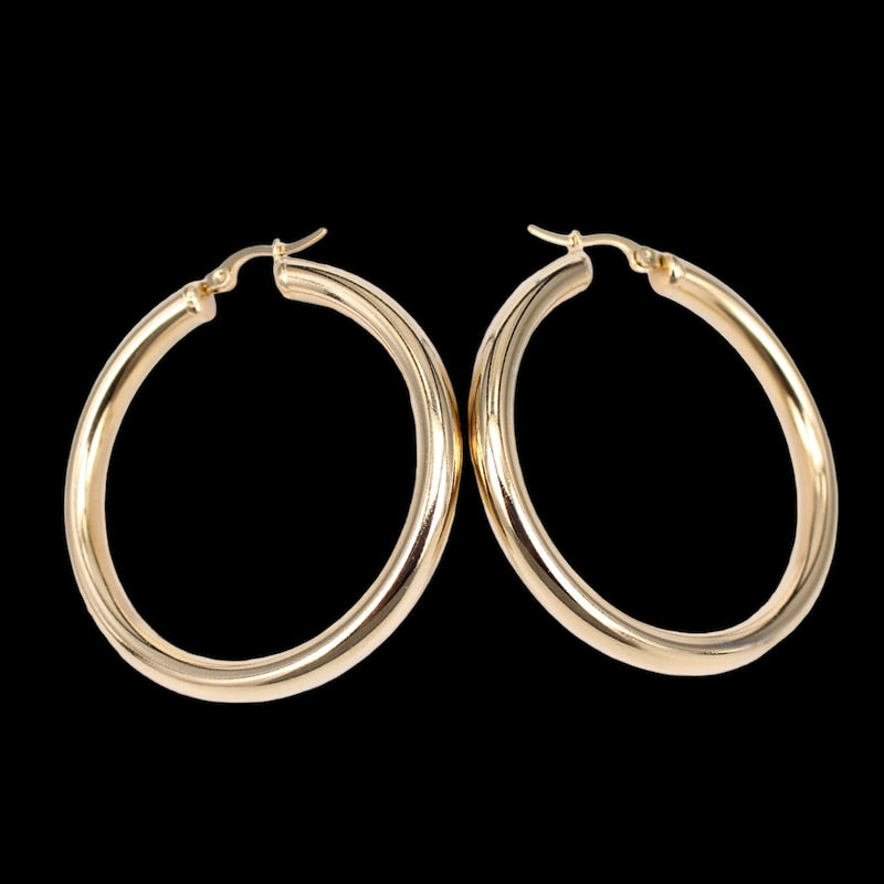 Luxus Edelstahl "Gold Circle" Ohrringe - ICERAIN JEWELRY