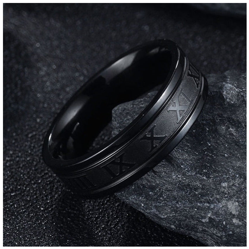 Luxus Edelstahl "Black Roma" Ringe - ICERAIN JEWELRY