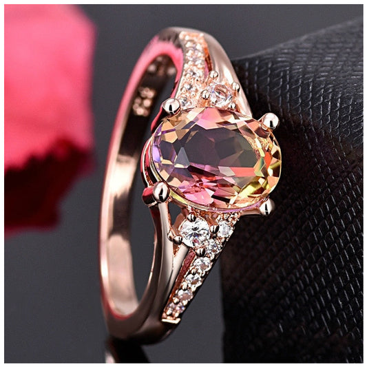 Luxus Iced Out "Rose Crystal" Ringe