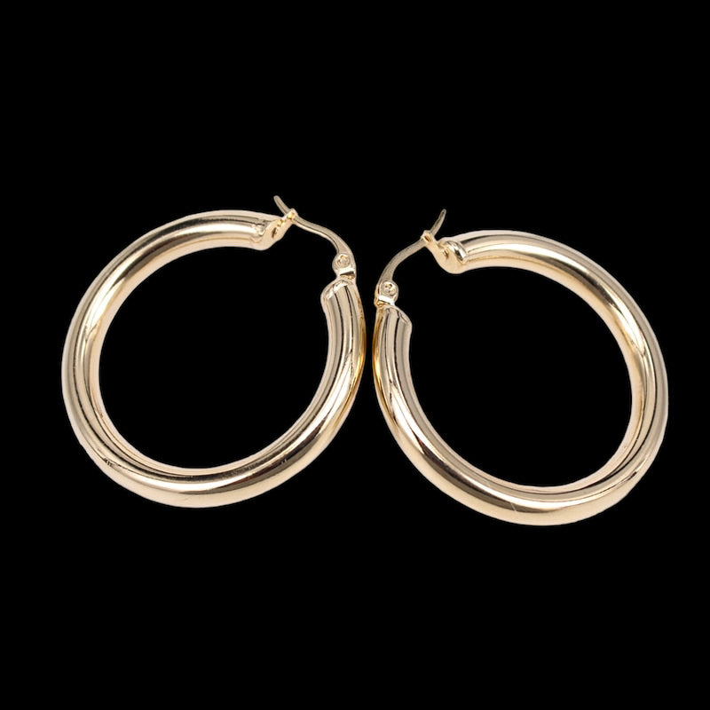 Luxus Edelstahl "Gold Circle" Ohrringe - ICERAIN JEWELRY