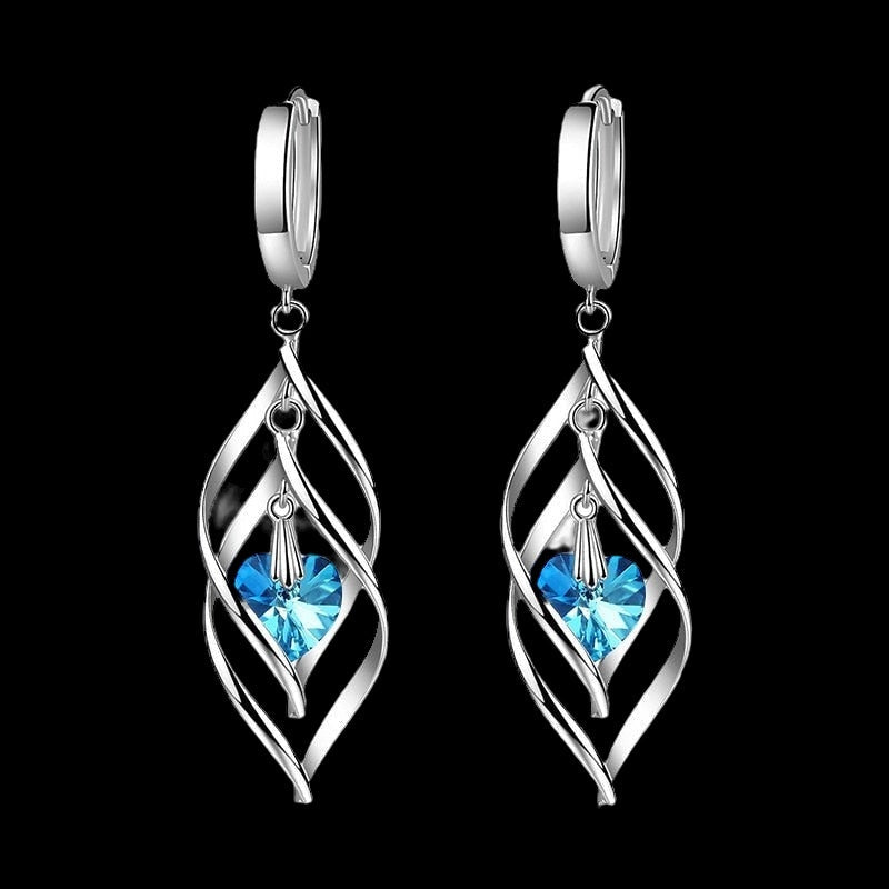 Luxus 925S Silver "Blue Hollow" Ohrringe - ICERAIN JEWELRY