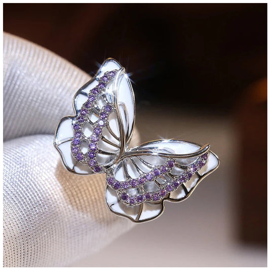 Luxus Iced Out "Chrome Butterfly" Ringe